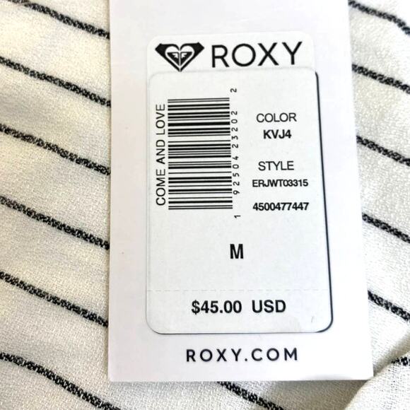 Roxy Come And Love Short Sleeve Tie-Front Shirt for Women Size Medium New w/Tags - Picture 4 of 9